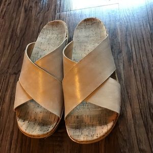 KORKS Leather Cross Strap Sandal